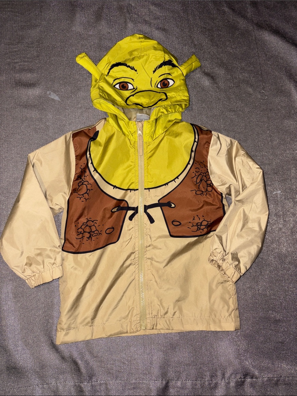 Kids Shrek Khaki, Brown and Green Hooded Costume Jacket size 5T